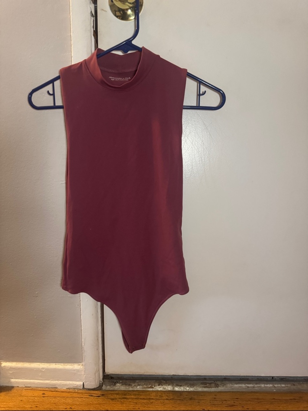 Abercrombie & Fitch Sleeveless Mock Neck Bodysuit - Burgundy